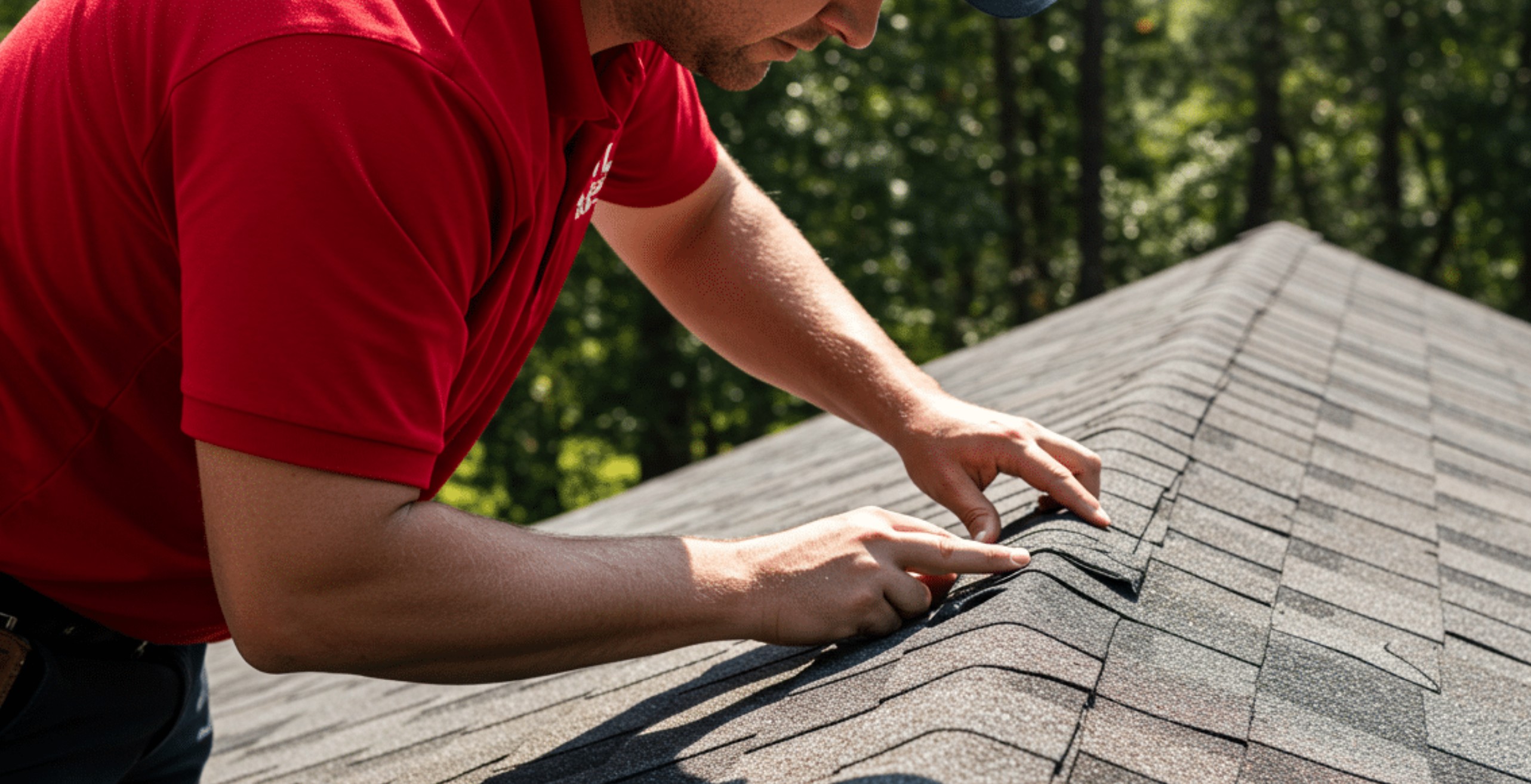 Roofer Atlanta, GA 2 Roofer Atlanta GA crew from Red Roofing & Gutters working on a residential roof