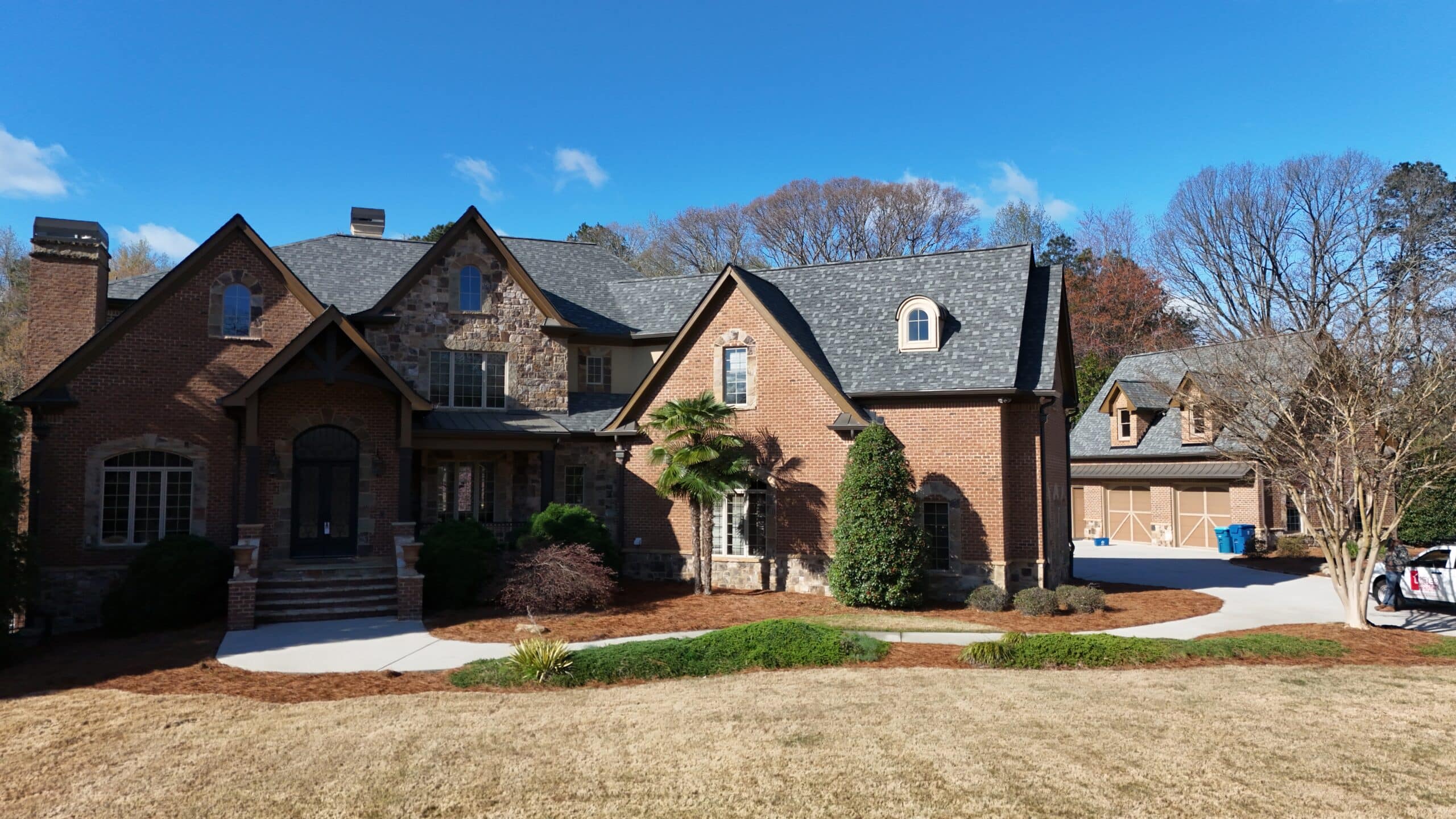 Red Roofing and Gutters insurance claim roof replacement in Greensboro, GA